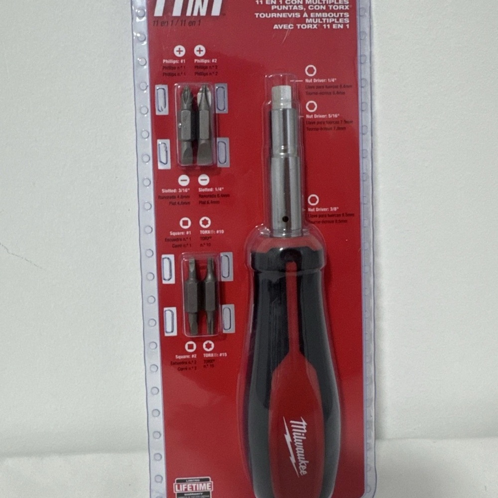 Milwaukee 48-22-2761 11-in-1 Multi-Bit Screwdriver with Torx – Heavy Duty